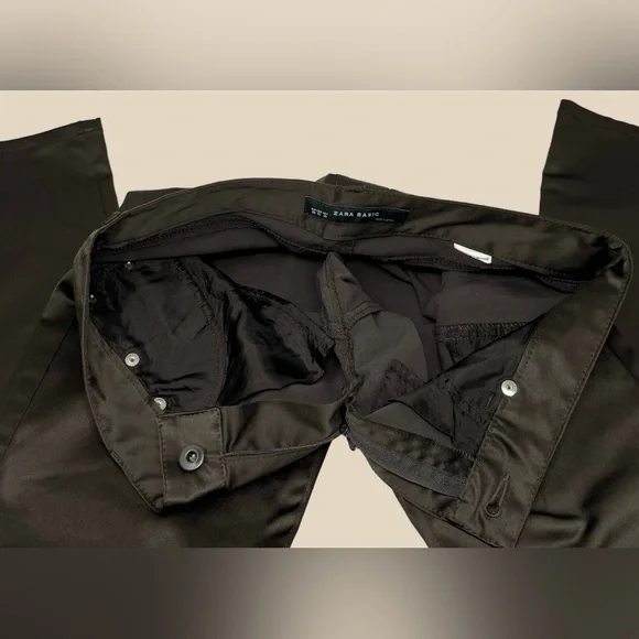Zara Basic Satin Jeans / Pants / Trousers (Brown) - Picture 13 of 16